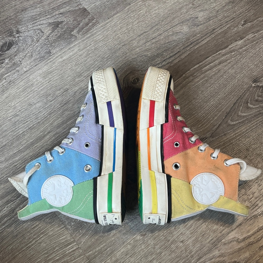 Converse Chuck 70 Hi Pride Rainbow Patchwork Sneakers A06029C Womens 5 Mens 3
